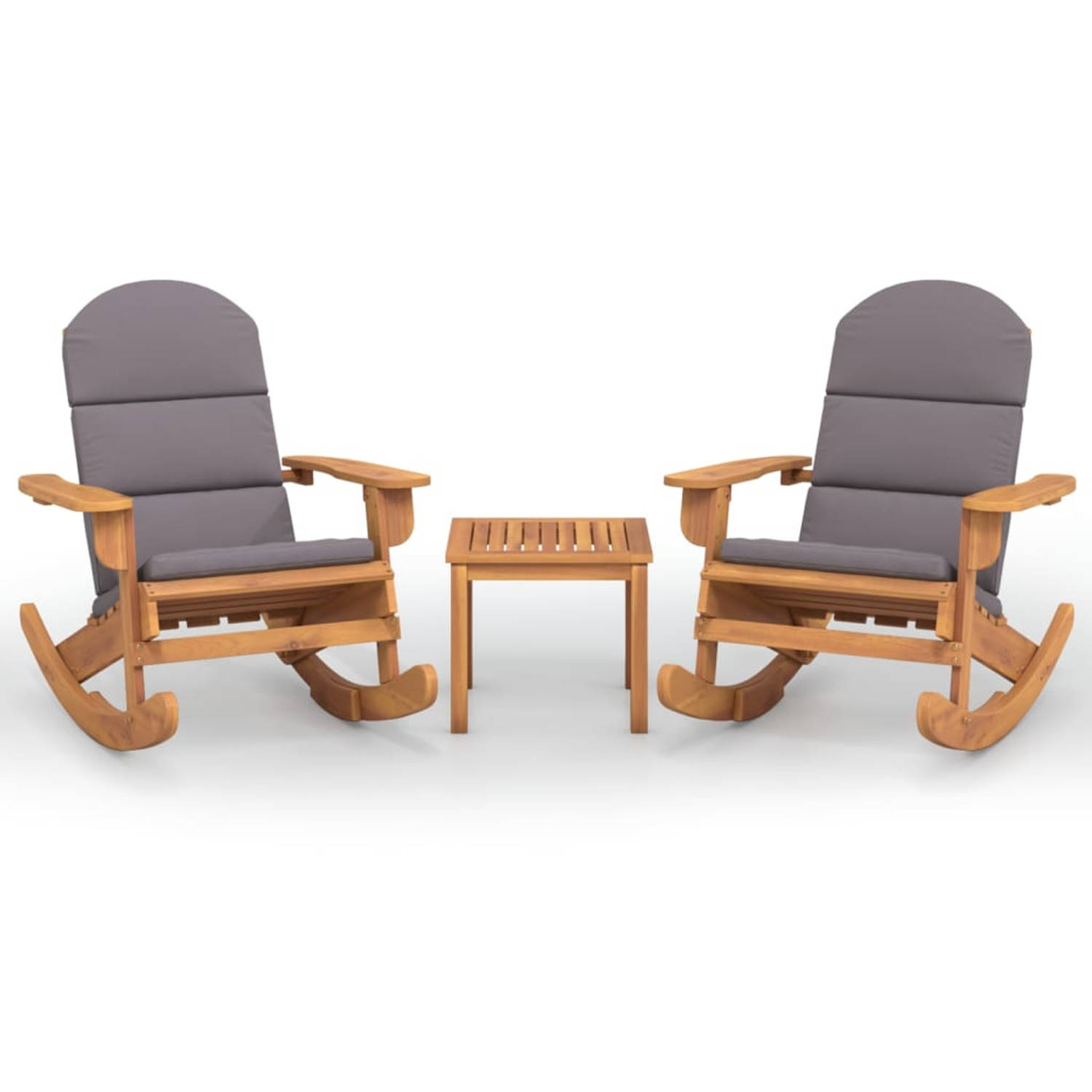 vidaXL 3-delige Loungeset Adirondack massief acaciahout - Bruin