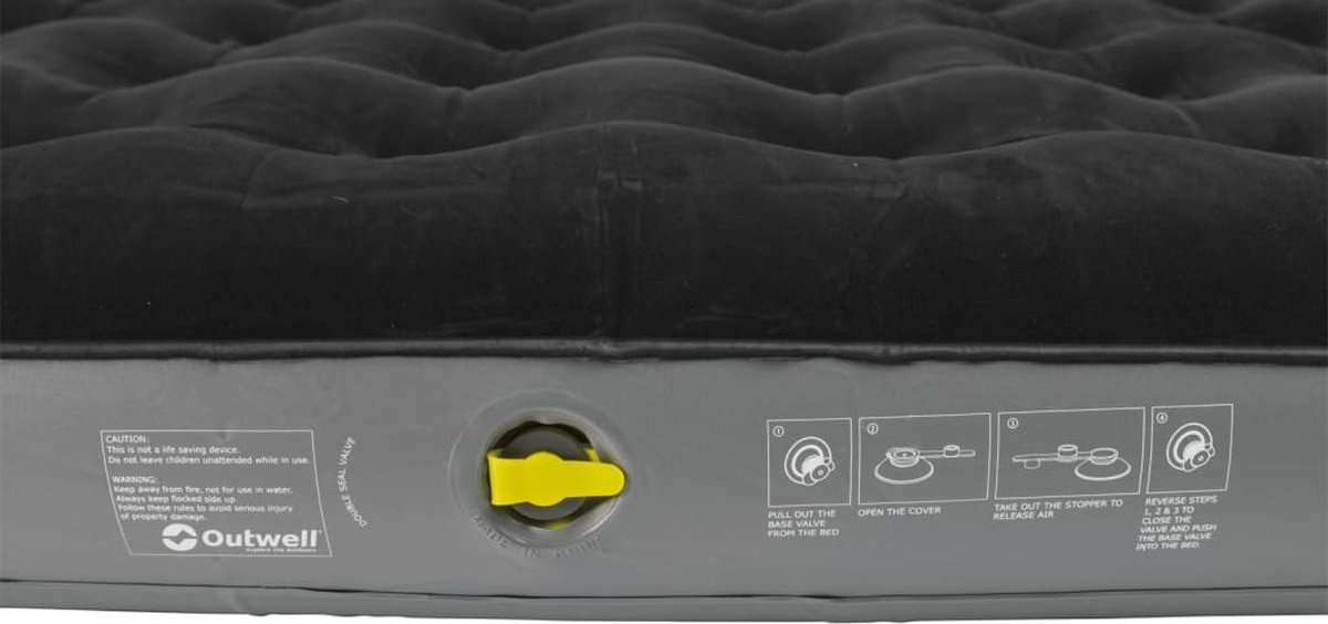 Outwell Luchtmatras Classic Single en grijs - Zwart