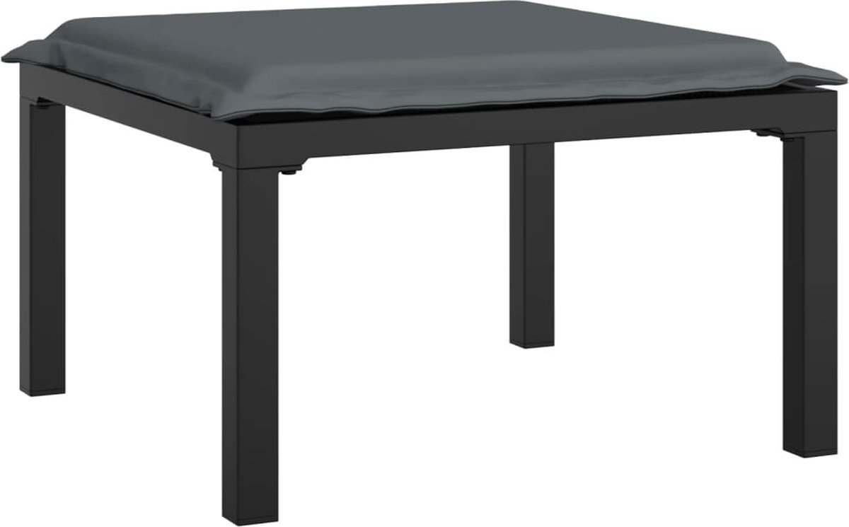 vidaXL 4-delige Loungeset poly rattan en grijs - Zwart