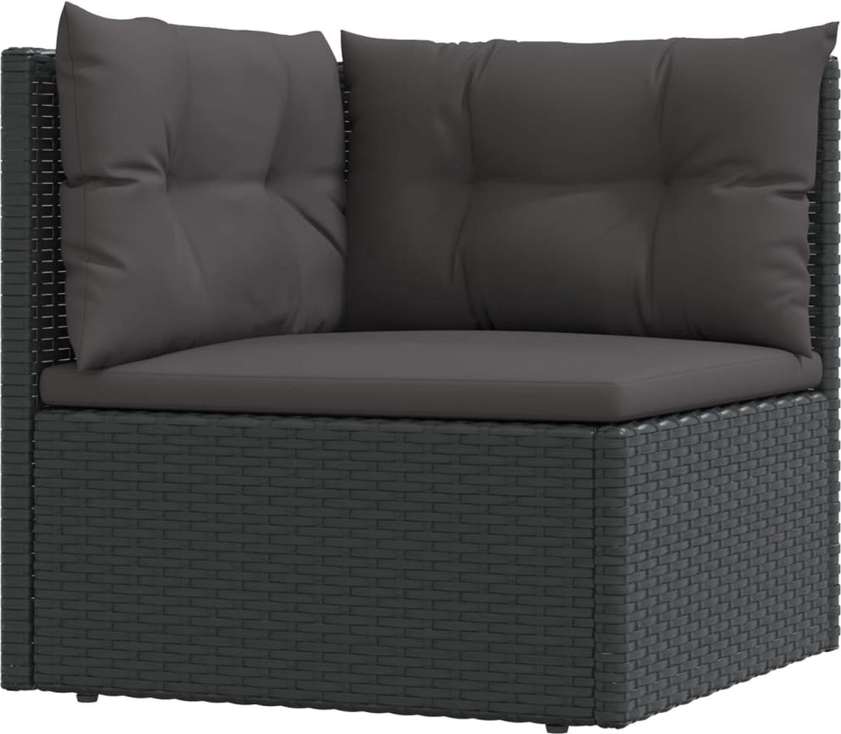 vidaXL 7-delige Loungeset met kussens poly rattan - Zwart