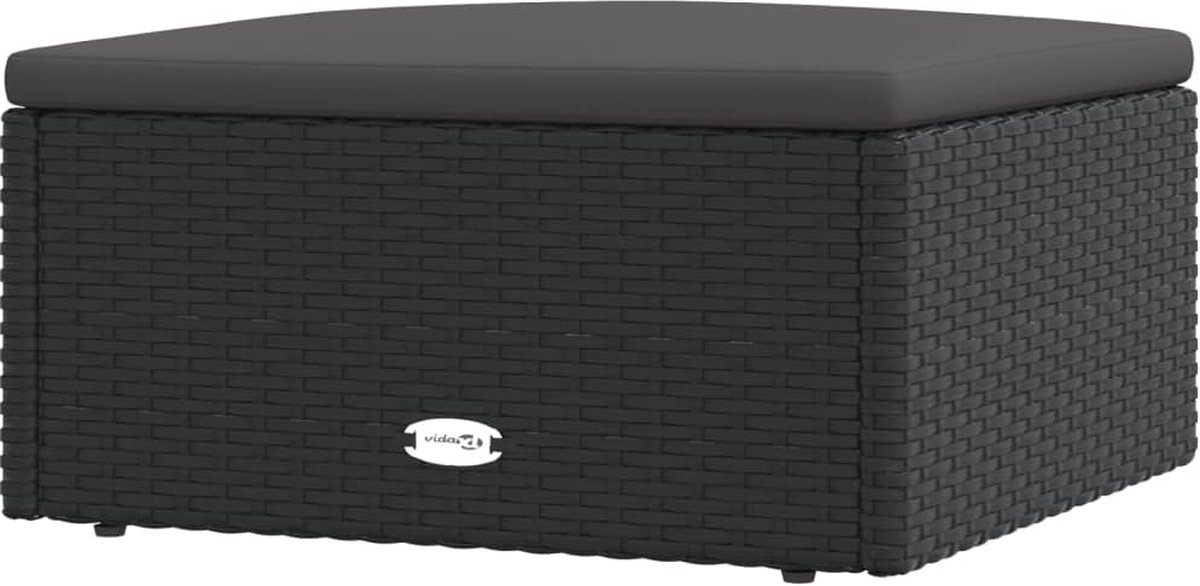 vidaXL 7-delige Loungeset met kussens poly rattan - Zwart