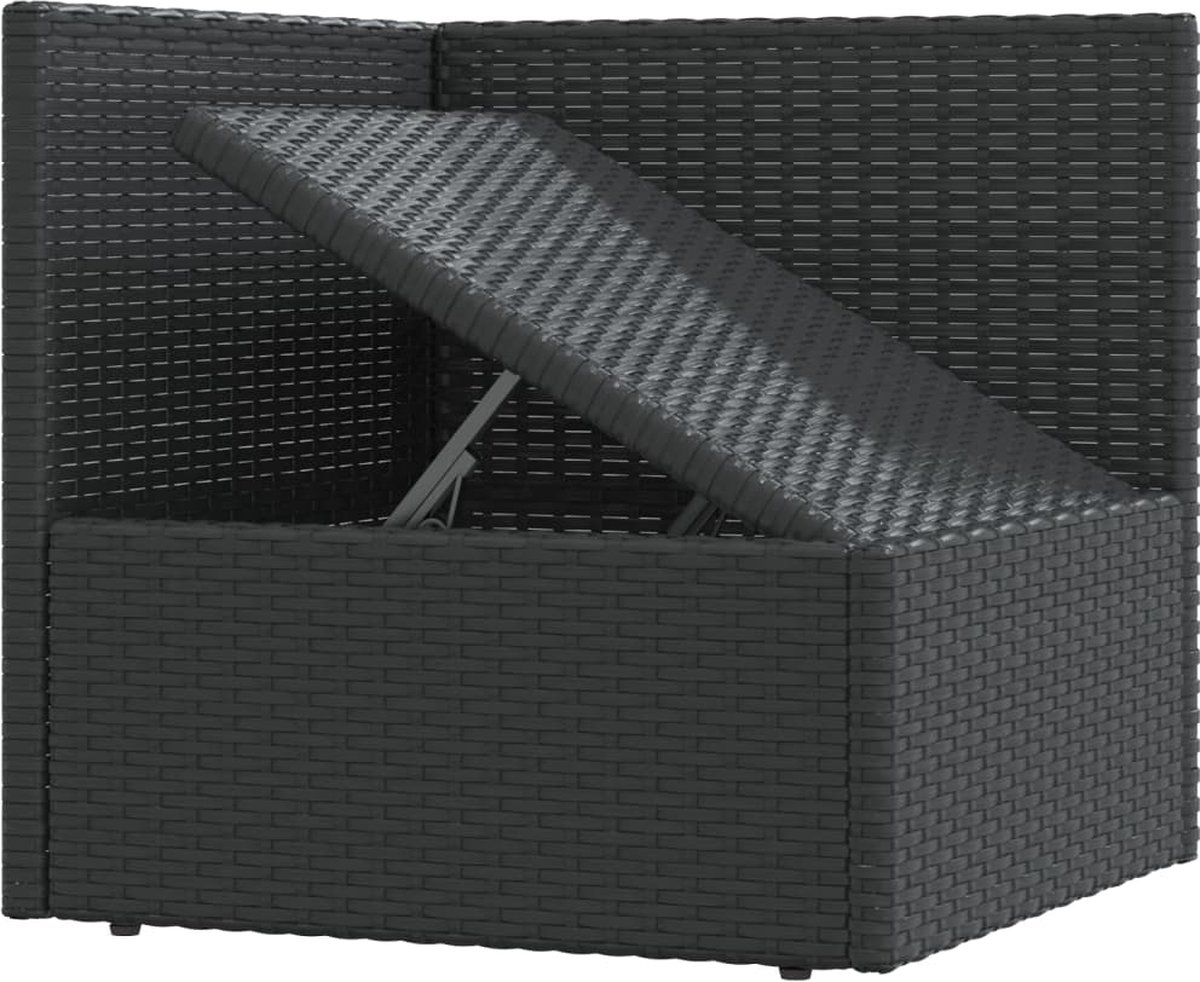 vidaXL 7-delige Loungeset met kussens poly rattan - Zwart