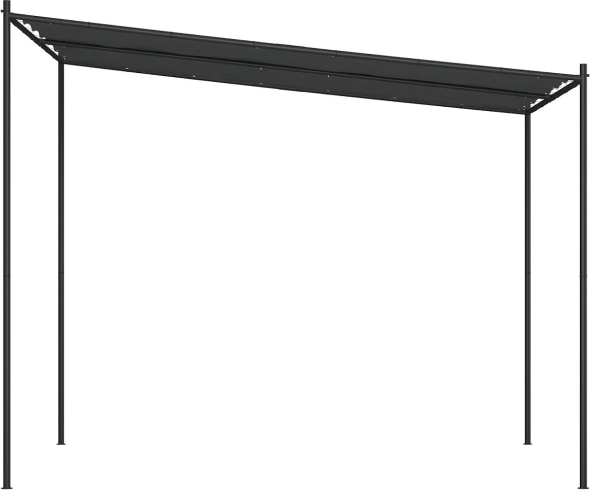 vidaXL Prieel 3x3 m 180 g/m² stof en staal antracietkleurig