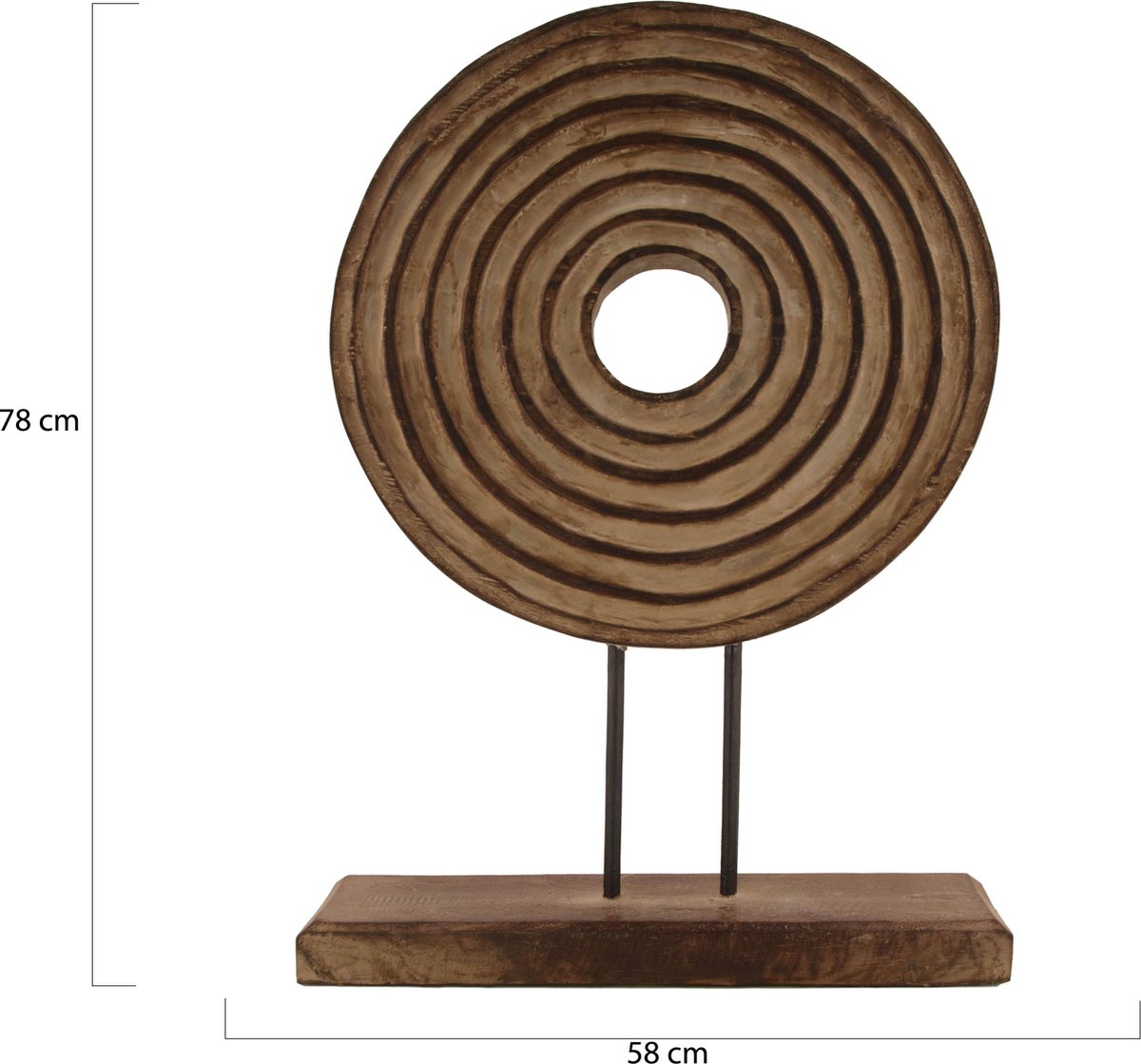 Dijk Natural Collections DKNC - Beeld ornament albizia hout - 58x6x78cm - Bruin