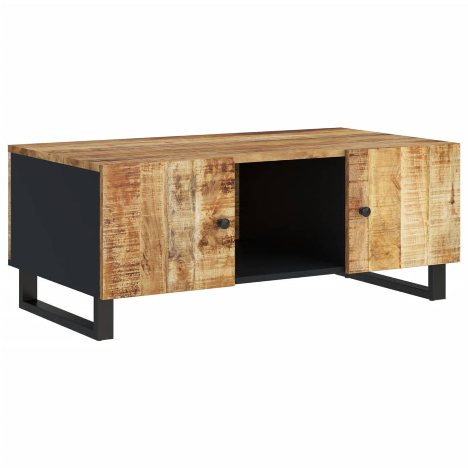 vidaXL Salontafel 100x54x40 cm massief mangohout en bewerkt hout - Marrón