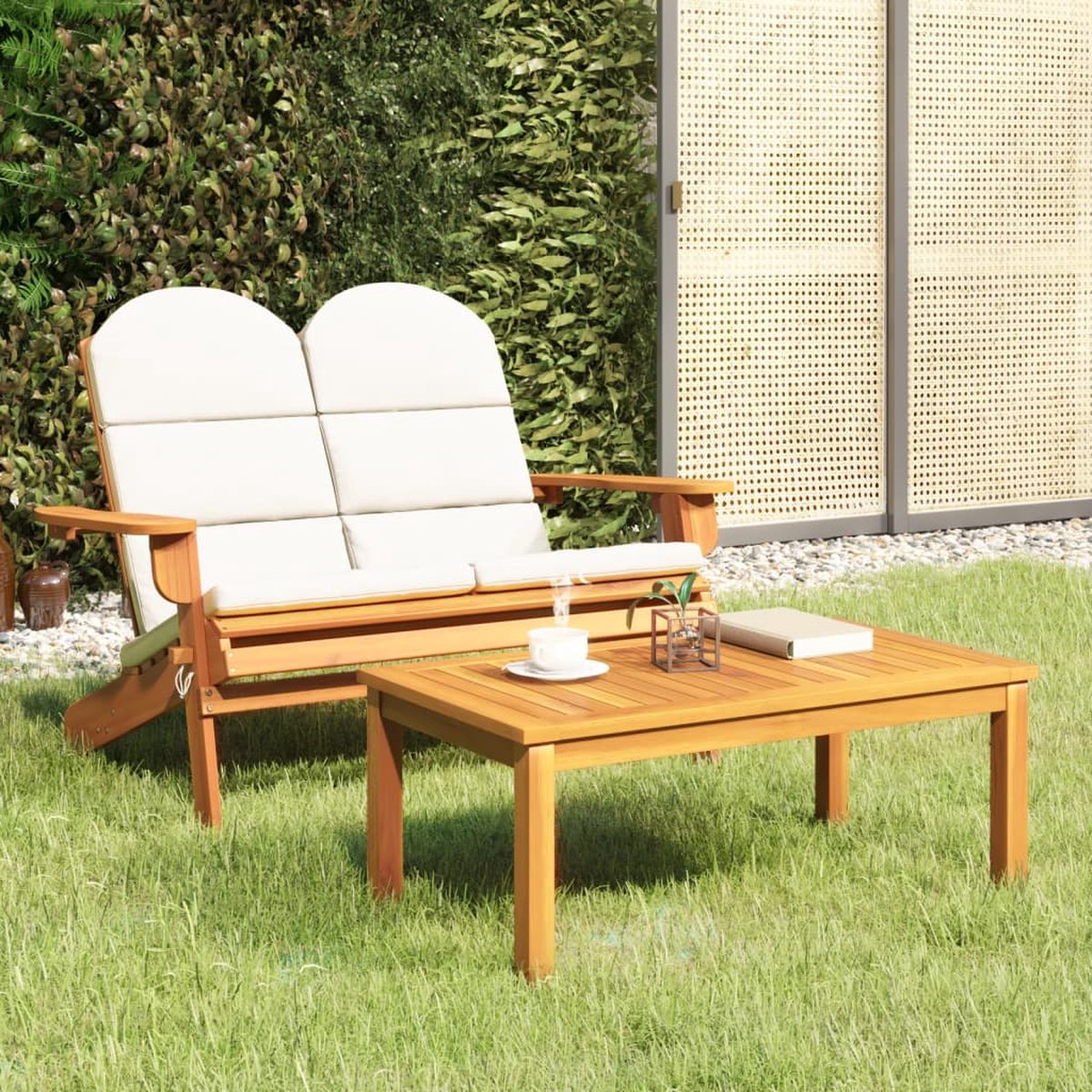 vidaXL 2-delige Loungeset Adirondack massief acaciahout - Bruin