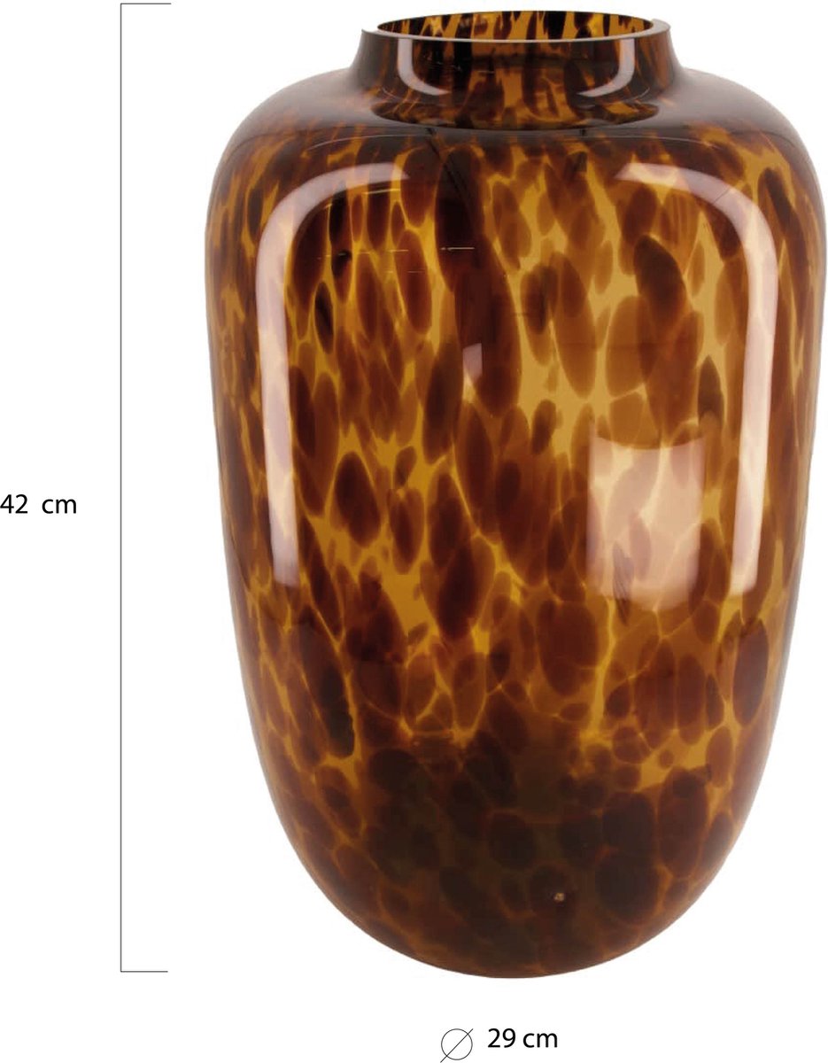 Dijk Natural Collections DKNC - Vaas glas - 29x42cm - Bruin