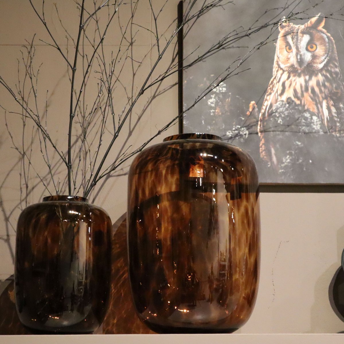 Dijk Natural Collections DKNC - Vaas glas - 29x42cm - Bruin