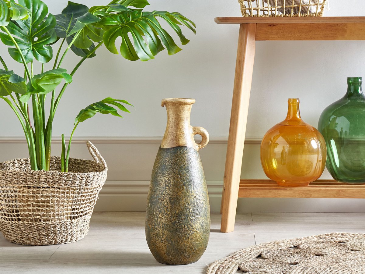 Beliani MARONEJA - Decovaas--Terracotta - Groen