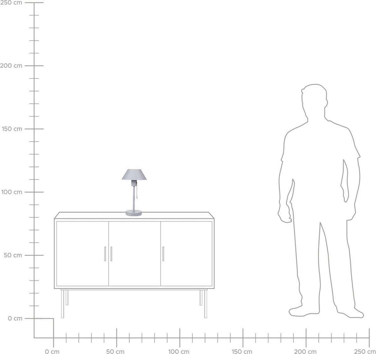 Beliani CAPARO - Tafellamp--IJzer - Grijs