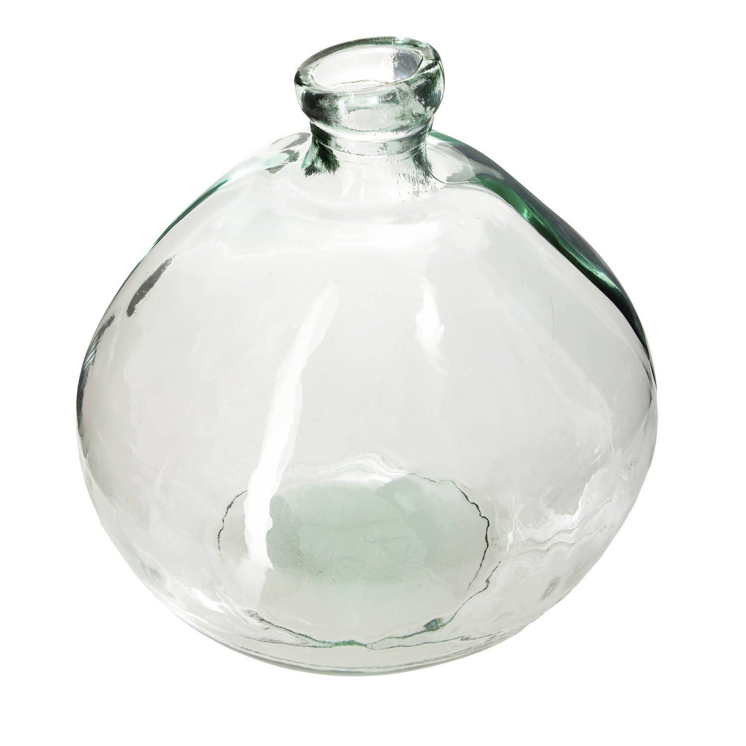 Atmosphera bloemenvaas Organische bol fles vorm - helder transparant - glas - H22 x D21 cm - Vazen