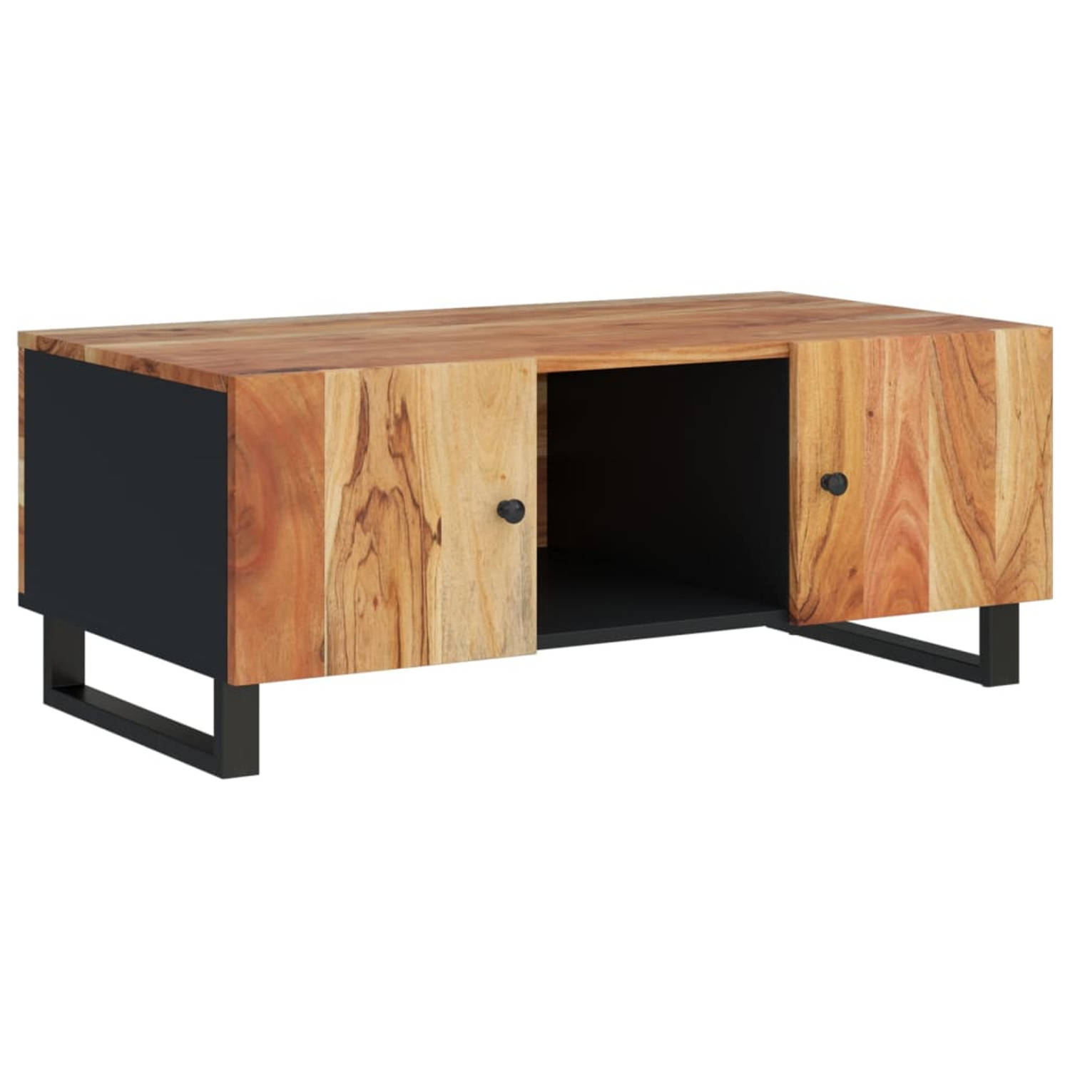 vidaXL Salontafel 100x54x40 cm massief acaciahout en bewerkt hout - Bruin