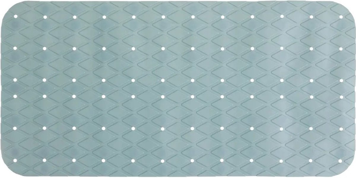 Douche/bad anti-slip mat badkamer - pvc - ijs - 70 x 35 cm - rechthoek - Badmatjes - Blauw