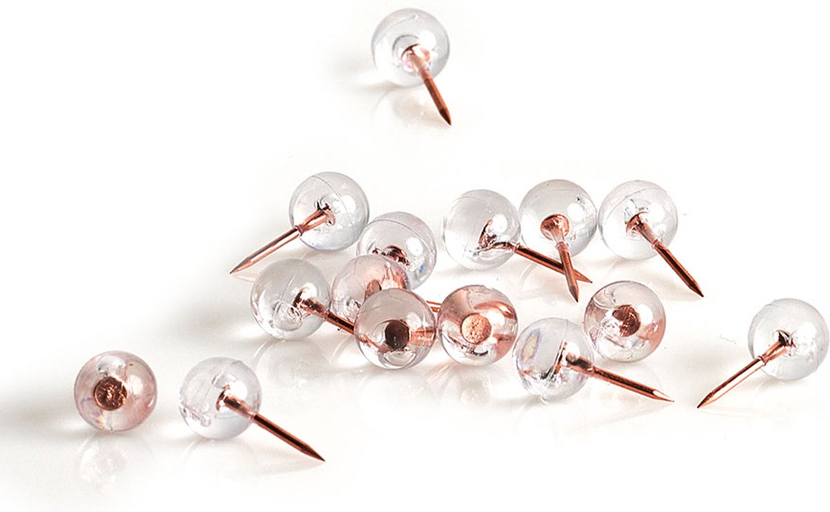 Zeller Prikbord incl. 25x punaises rose goud - 40 x 60 cm kurk - Prikborden - Oranje