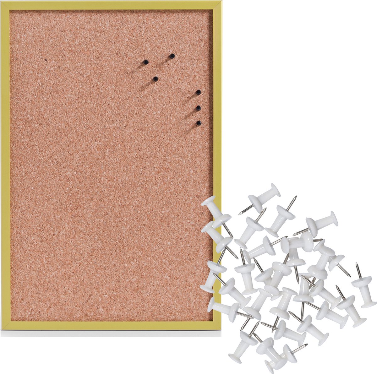 Zeller Prikbord incl. 25x punaises wit - 40 x 60 cm kurk - Prikborden - Groen