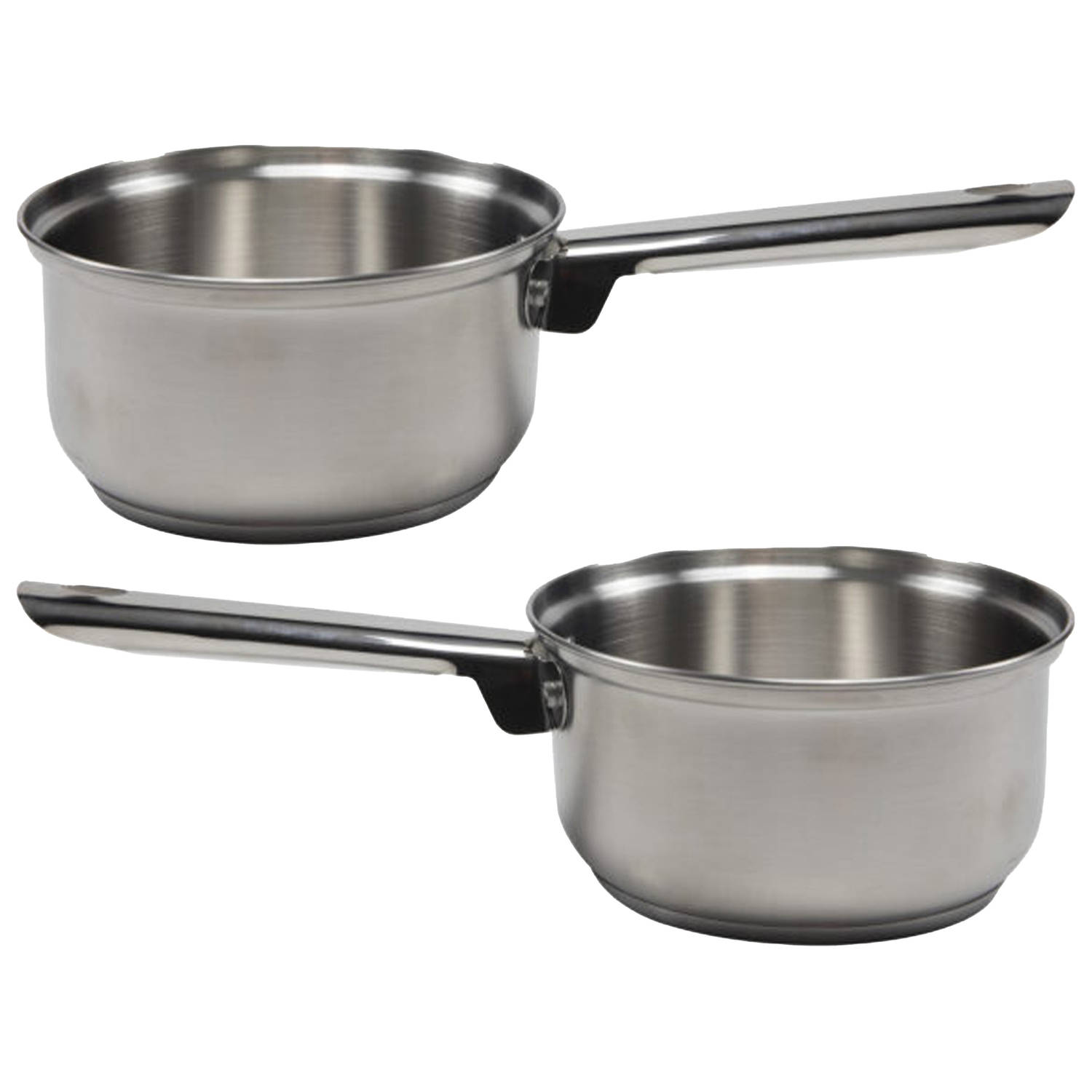 Steelpan/sauspan - 2x - RVS - D16 cm - 1L -A Alle warmtebronnen - Steelpannen - Silver