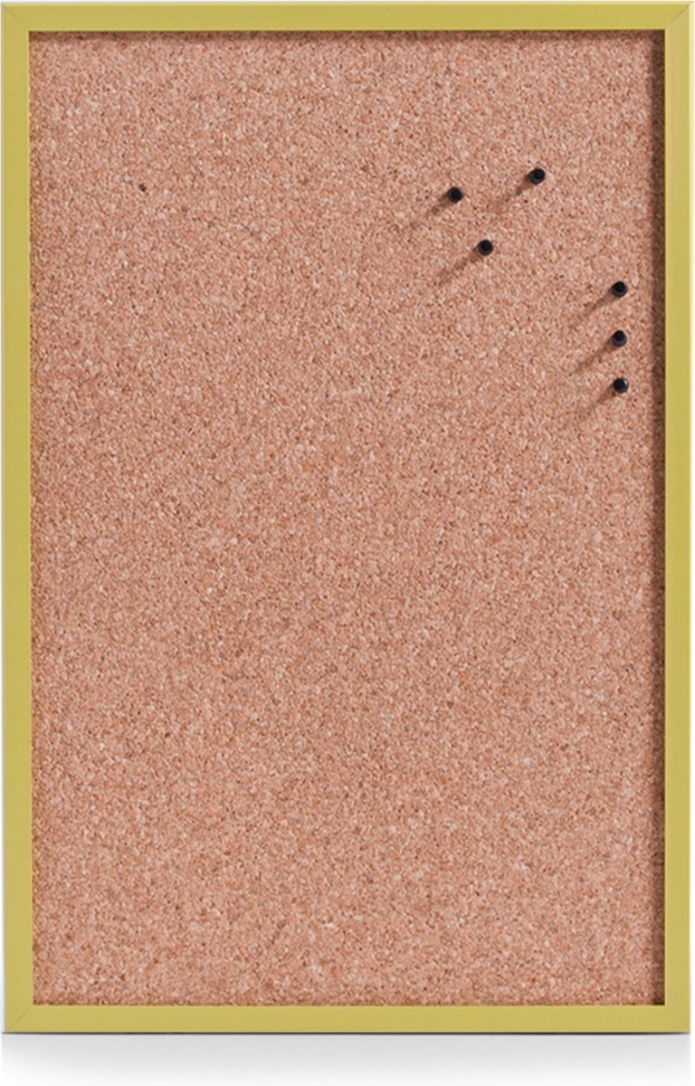 Zeller Prikbord incl. 25x punaises rose goud - 40 x 60 cm kurk - Prikborden - Groen