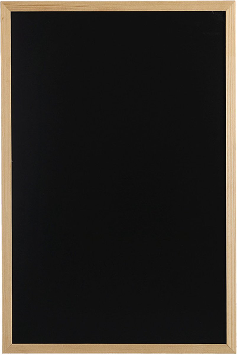Zeller Krijtbord/schoolbord magnetisch - 40 x 60 cm - hout - Krijtborden - Zwart