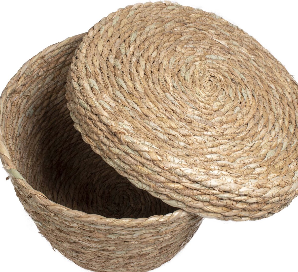 Giga Meubel Opbergmand Grof Rotan Rond Klein - Bruin