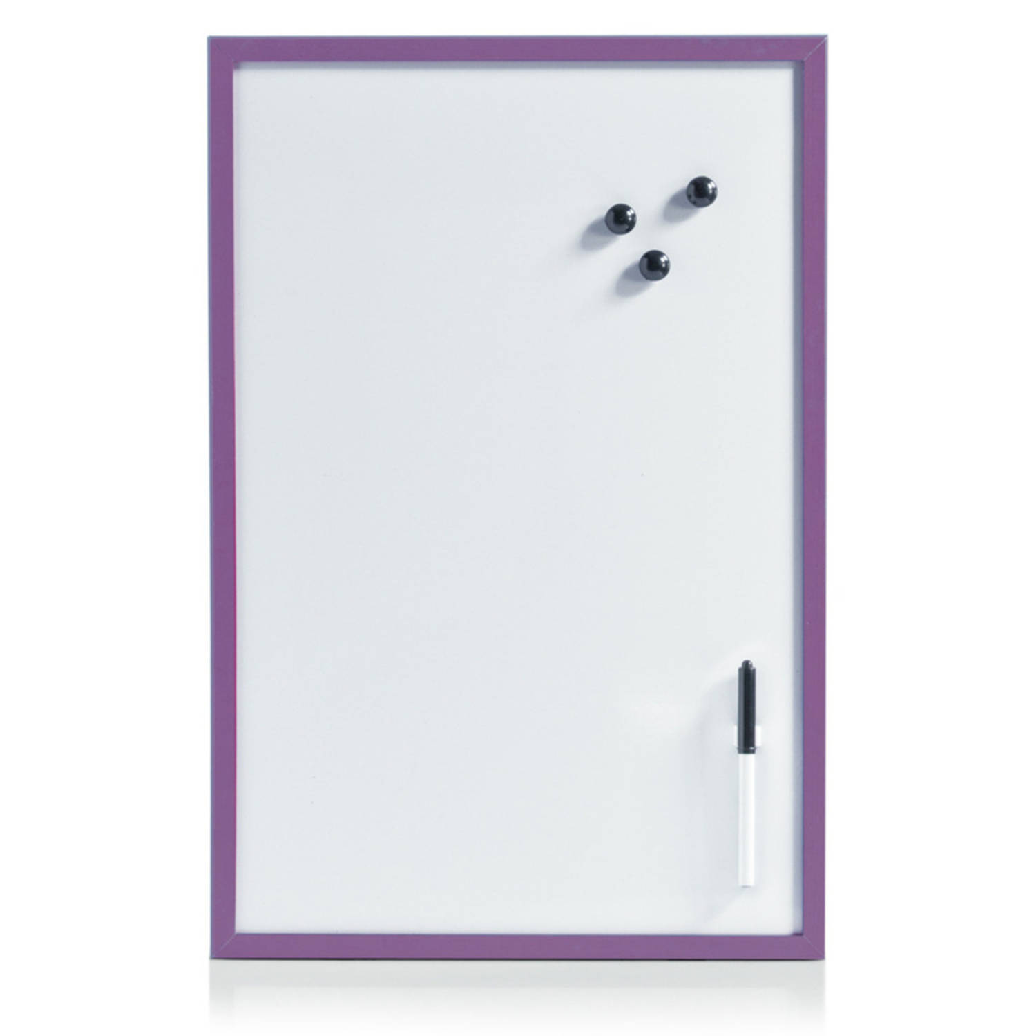 Zeller Whiteboard/memobord magnetisch incl. marker en magneten - 40 x 60 cm Whiteboards - Paars