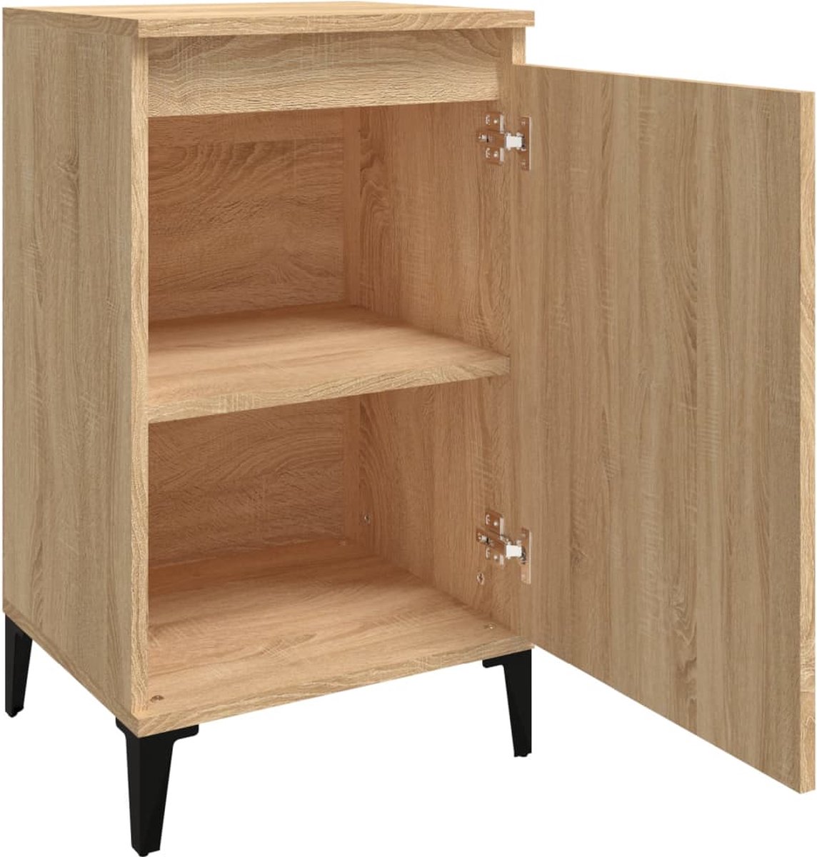 vidaXL Nachtkastjes 2 st 40x35x70 cm bewerkt hout sonoma eikenkleurig - Bruin