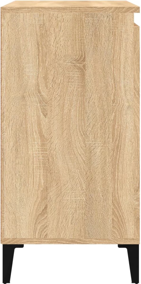 vidaXL Nachtkastjes 2 st 40x35x70 cm bewerkt hout sonoma eikenkleurig - Bruin
