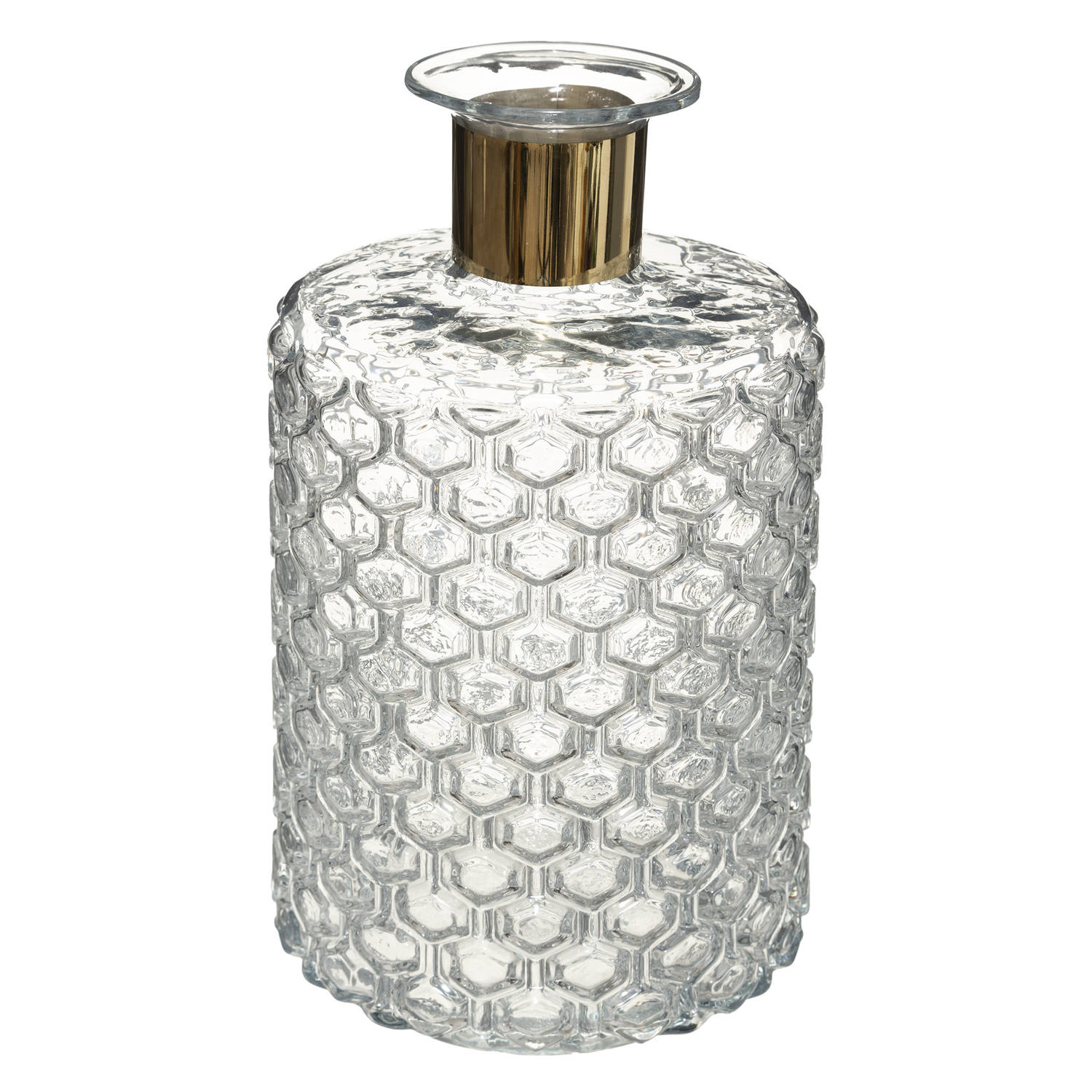 Atmosphera bloemenvaas - Elegance - Apotheker Fles vorm - transparant - glas - H26 x D15 cm - Vazen