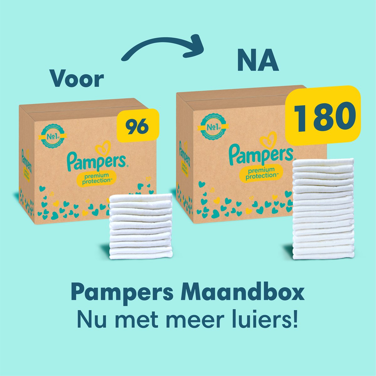 Pampers - Premium Protection - Maat 1 - Maandbox - 180 stuks - 2/5 KG