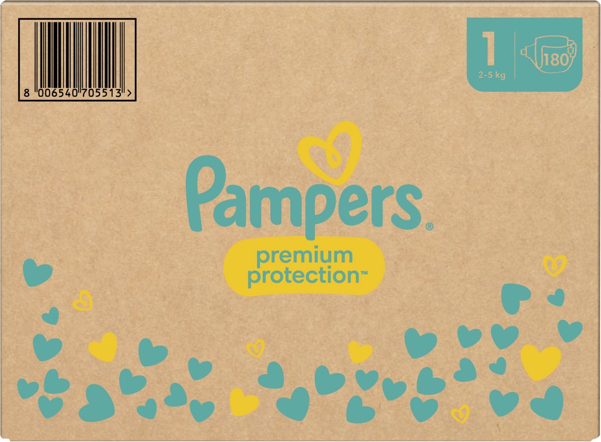 Pampers - Premium Protection - Maat 1 - Maandbox - 180 stuks - 2/5 KG