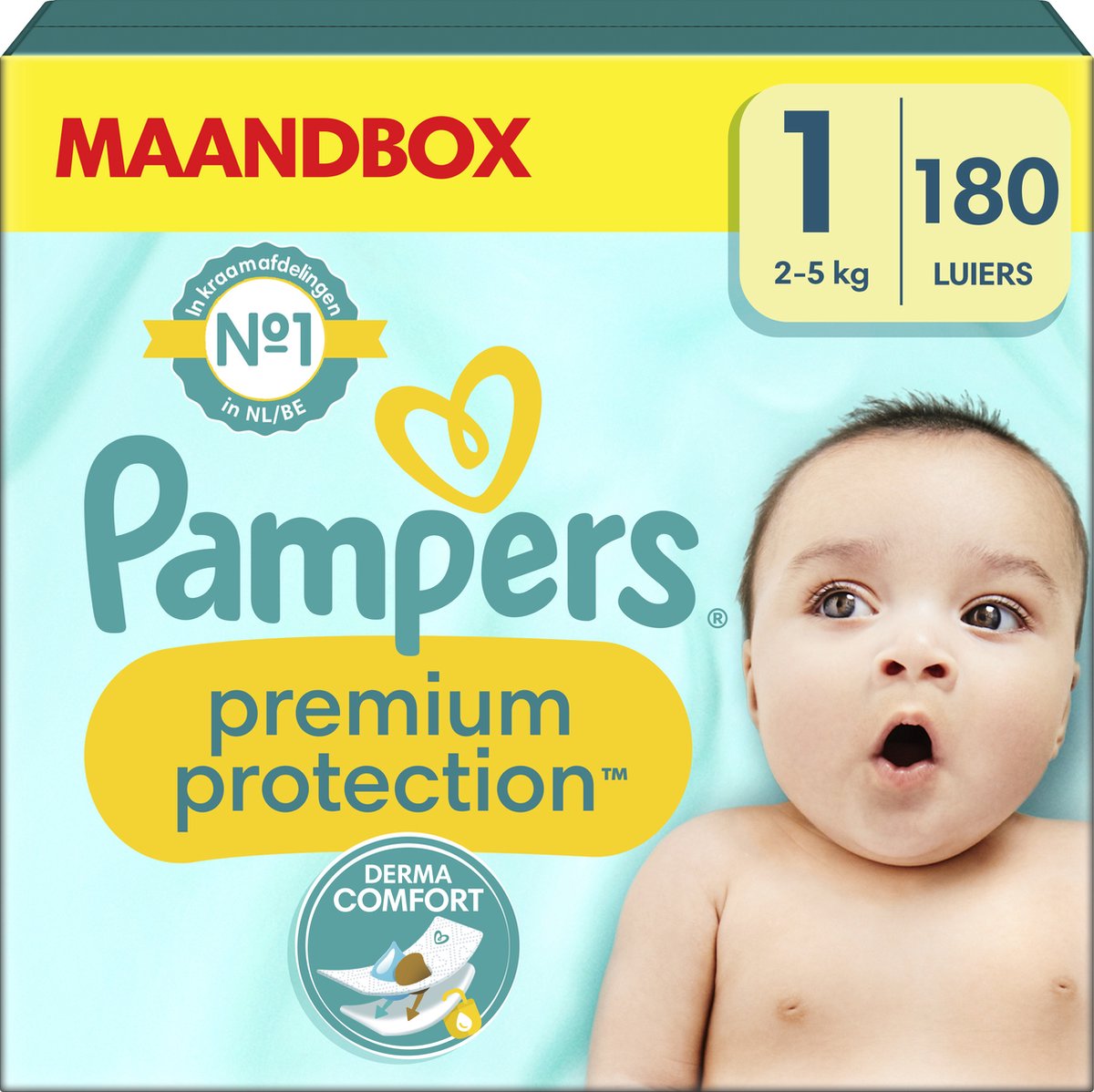 Pampers - Premium Protection - Maat 1 - Maandbox - 180 stuks - 2/5 KG