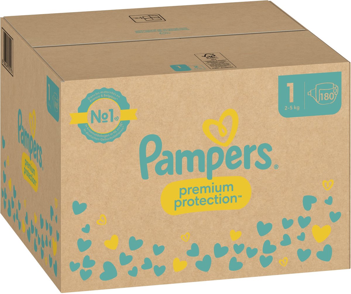 Pampers - Premium Protection - Maat 1 - Maandbox - 180 stuks - 2/5 KG