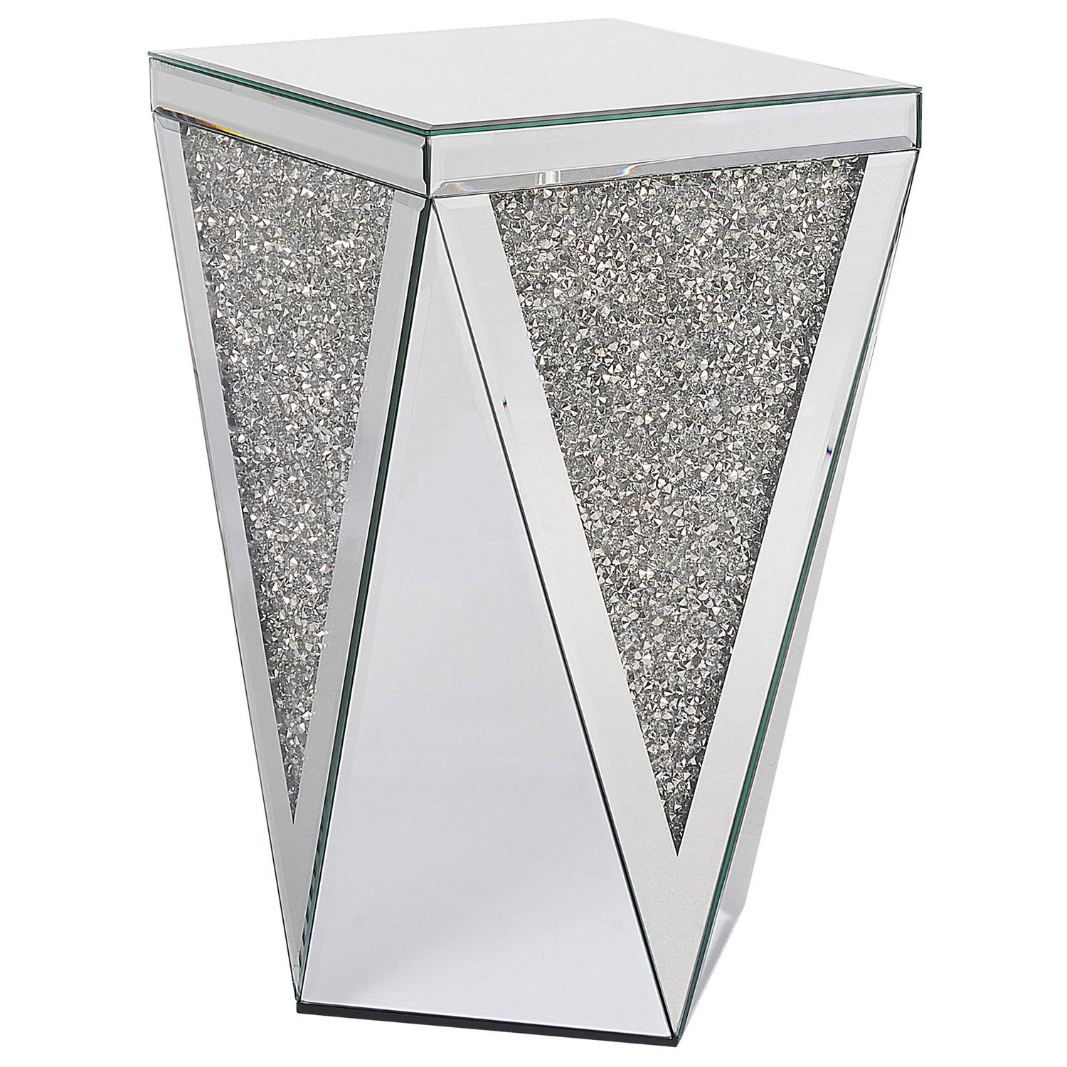 Beliani LUXEY - Bijzettafel-Zilver-Glas - Silver