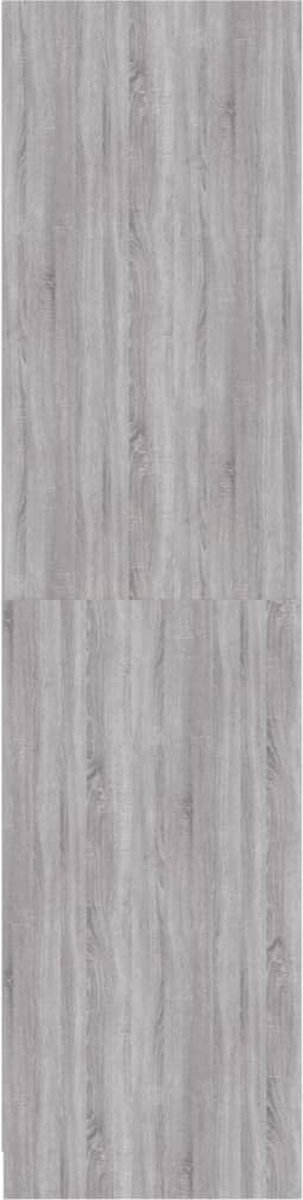 vidaXL Kledingkast 100x50x200 cm bewerkt hout sonoma eikenkleur - Grijs