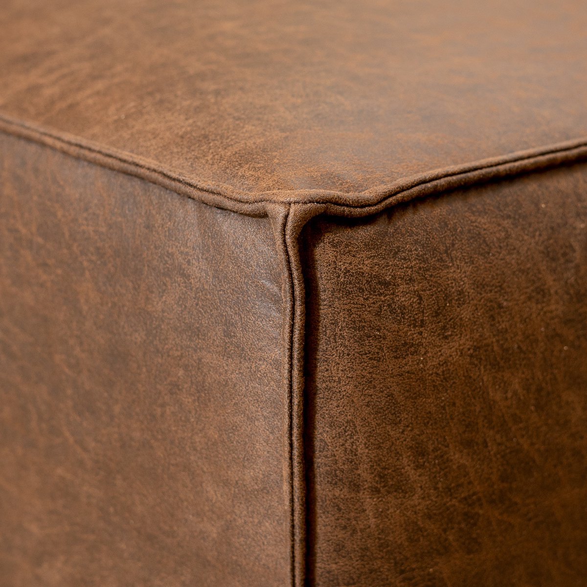 Bronx71 Hocker Memphis eco-leer - Bruin