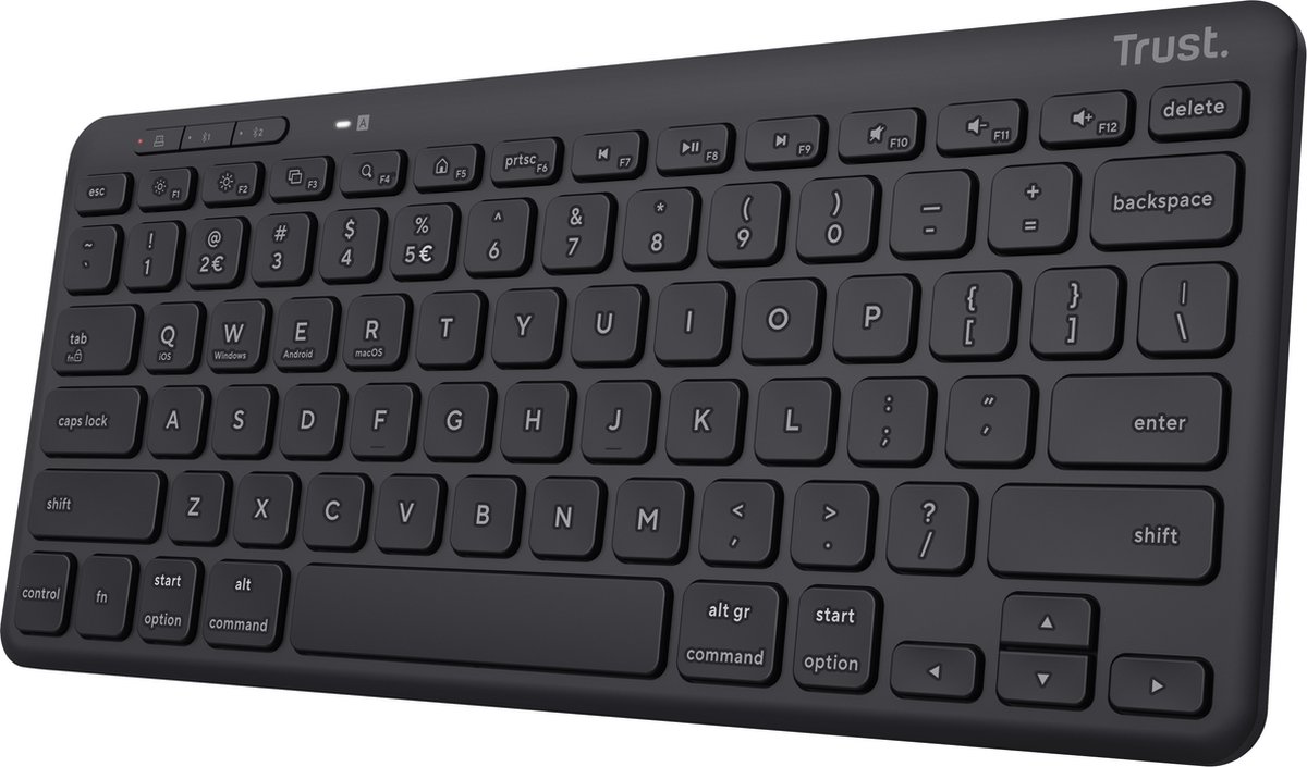 Trust Lyra Compact draadloos toetsenbord 2,4 GHz USB, Bluetooth, 65% - Zwart