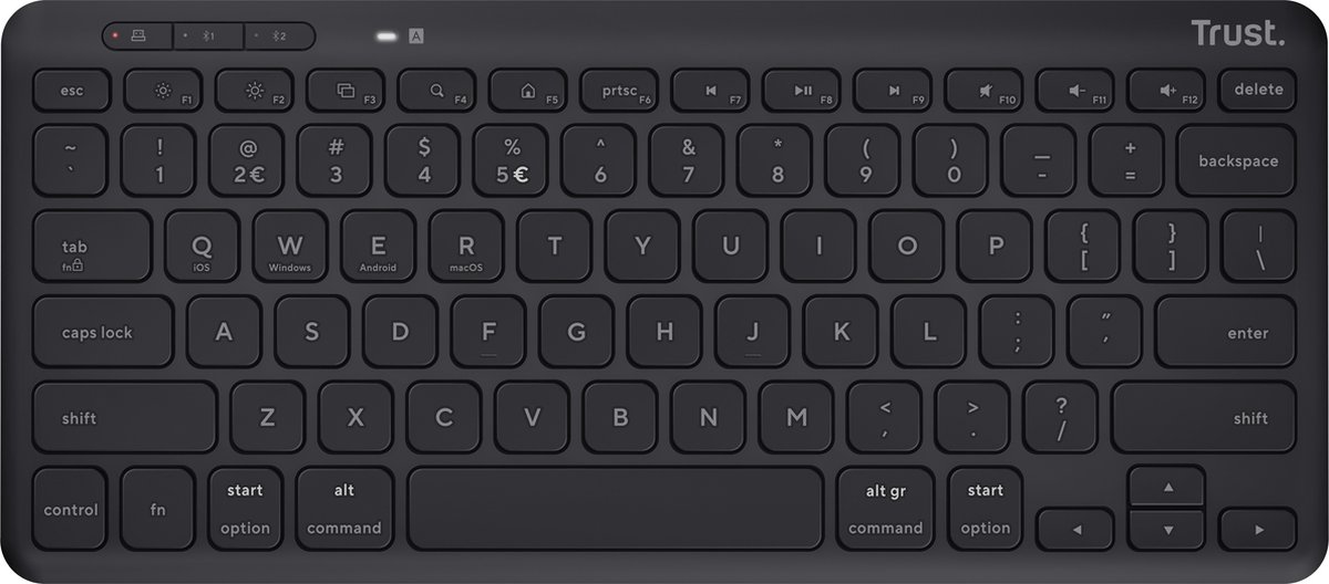 Trust Lyra Compact draadloos toetsenbord 2,4 GHz USB, Bluetooth, 65% - Zwart