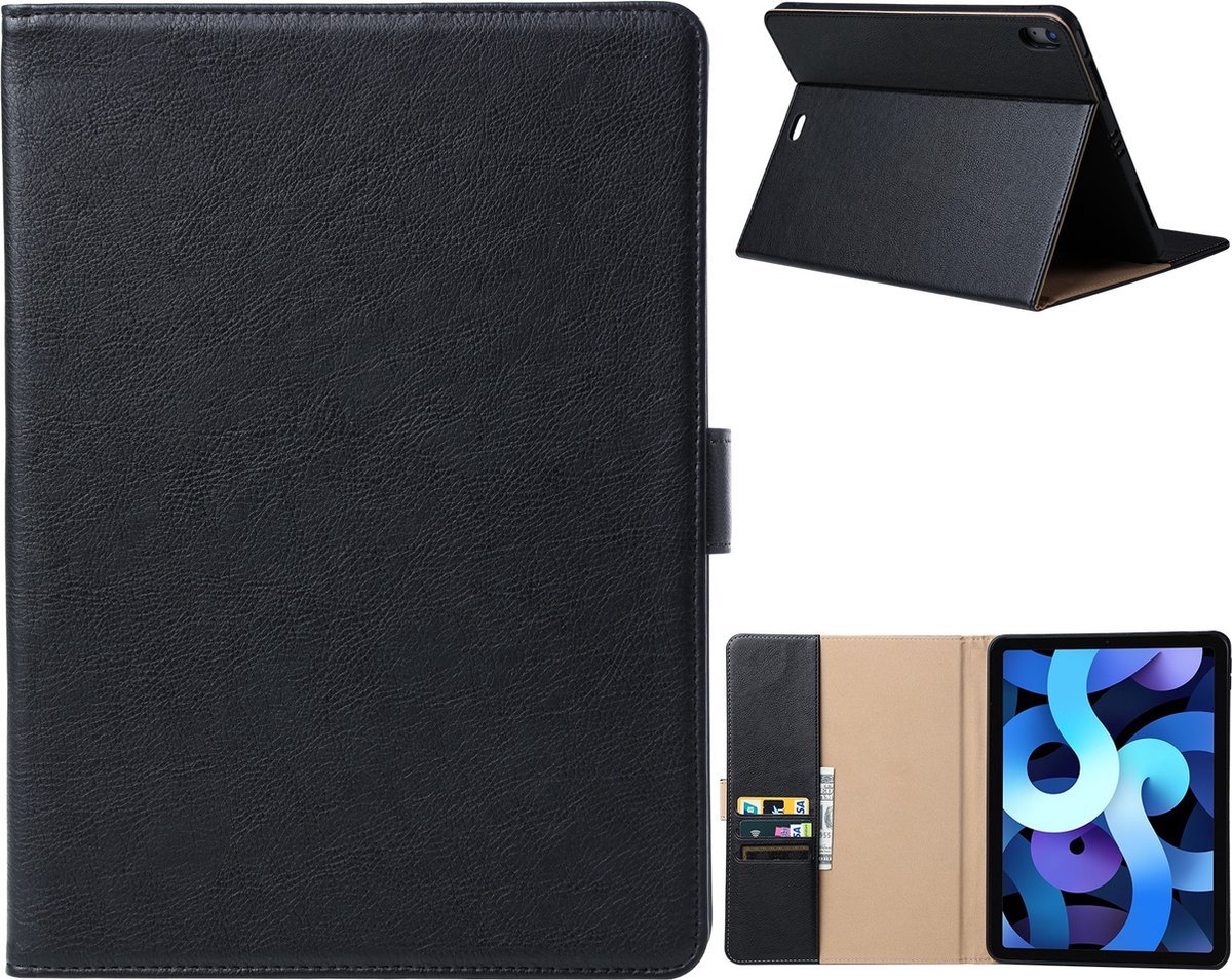 Fonu Premium Leren Boekmodel hoes iPad 10 - 10.9 inch - Zwart