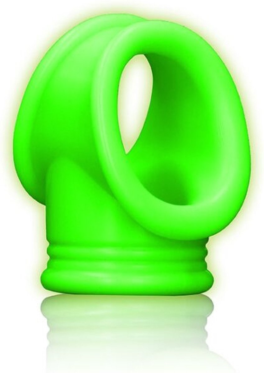 Ouch Cock Ring & Ball Strap - Glow in the Dark - Groen
