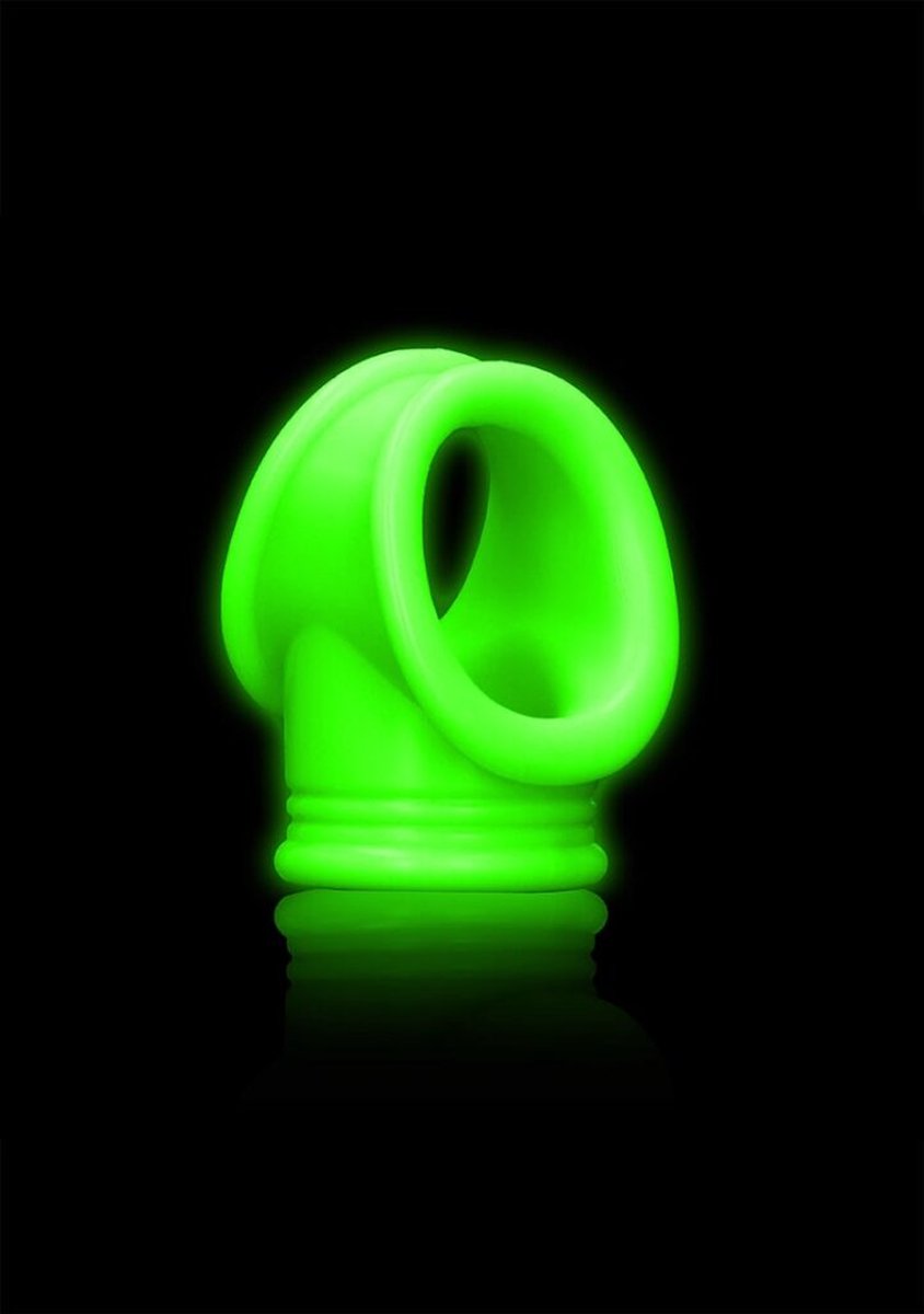 Ouch Cock Ring & Ball Strap - Glow in the Dark - Groen