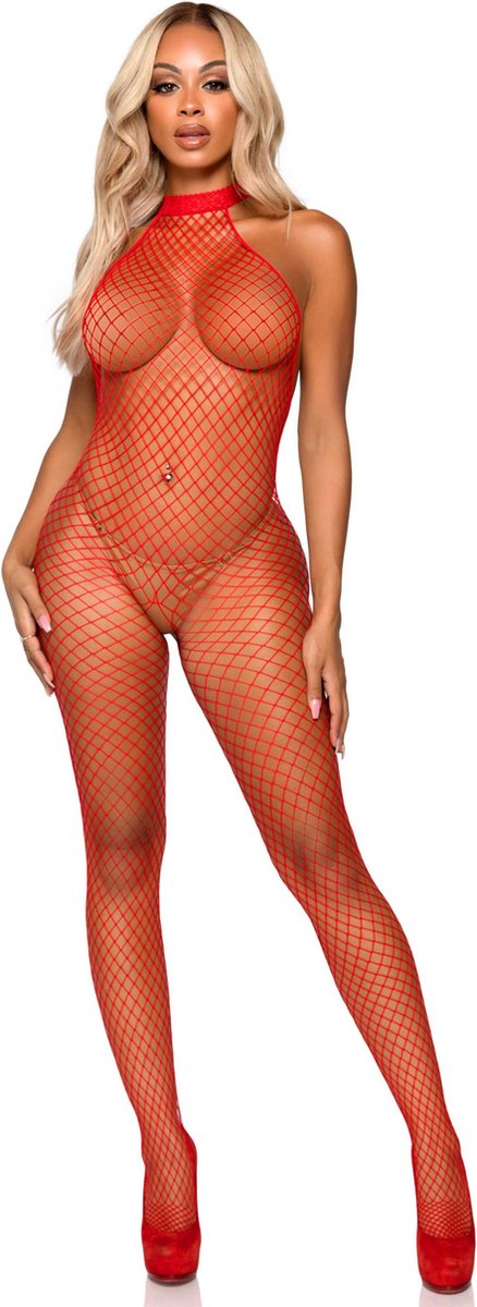 Leg Avenue What U Want Visnet Catsuit - Rood