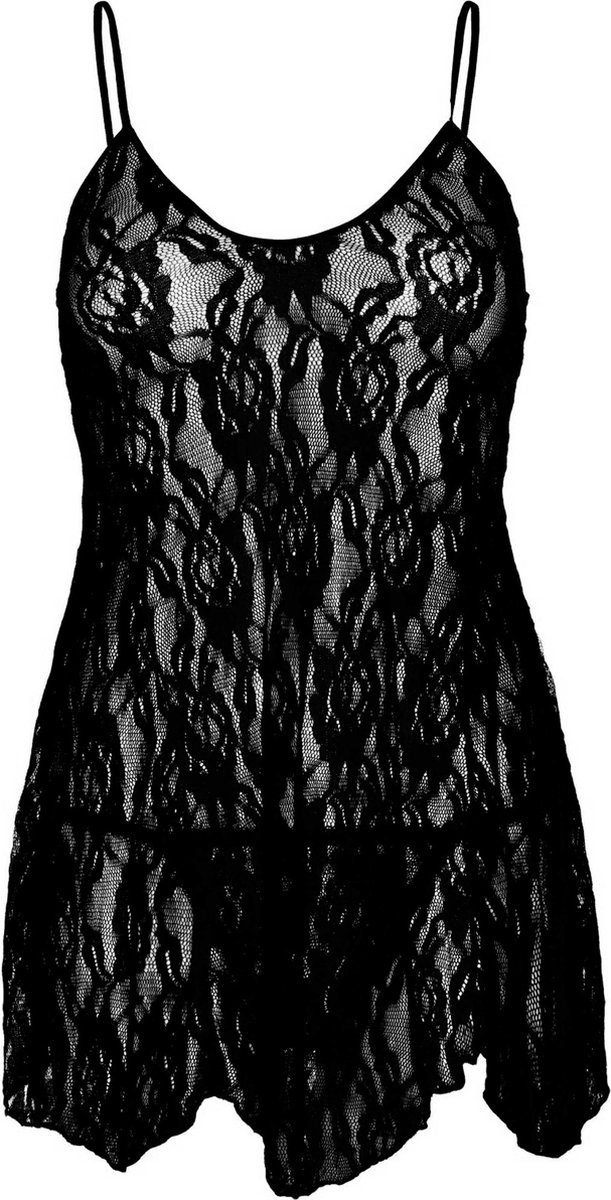 Leg Avenue My Dreams Rose Kanten Babydoll - Zwart
