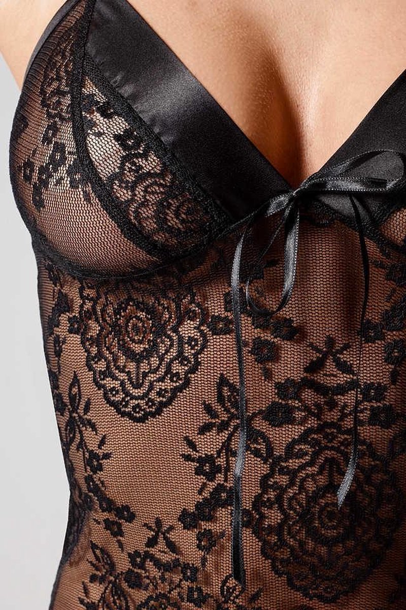 Leg Avenue My Dreams Rose Kanten Babydoll - Zwart