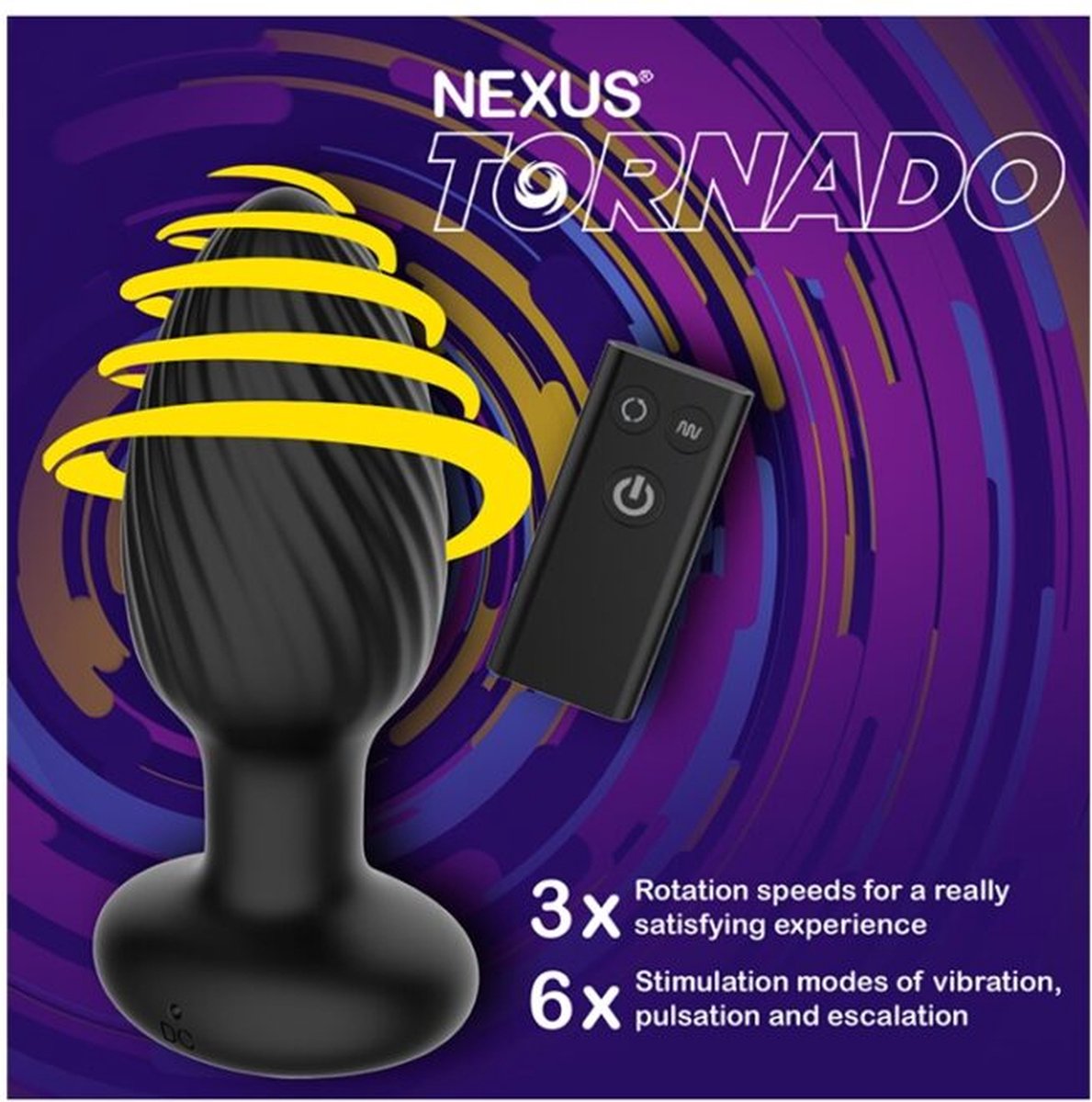 Nexus - Tornado Roterende Butt Plug - Zwart