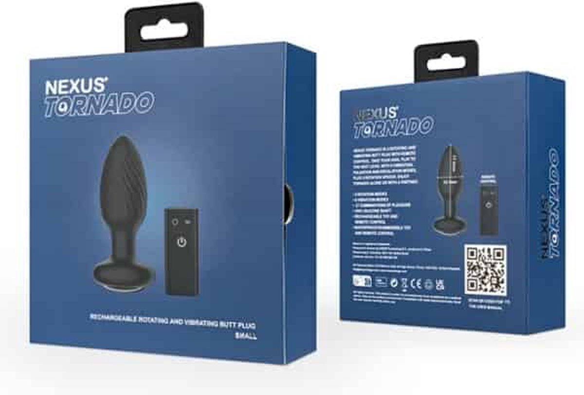 Nexus - Tornado Roterende Butt Plug - Zwart