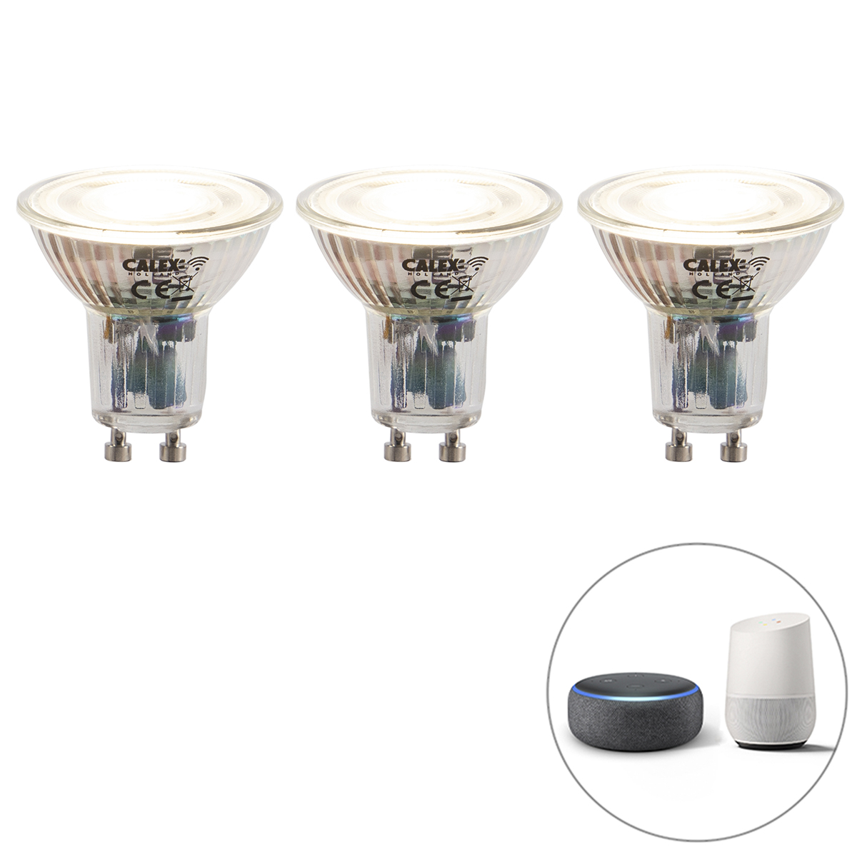 Calex Set van 6 smart GU10 dimbare LED lampen 5W 380 lm 2200-4000K