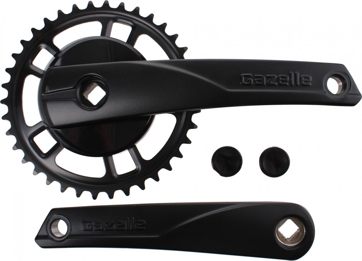 Gazelle crankstel Strixvaria 38T aluminium/staal - Zwart