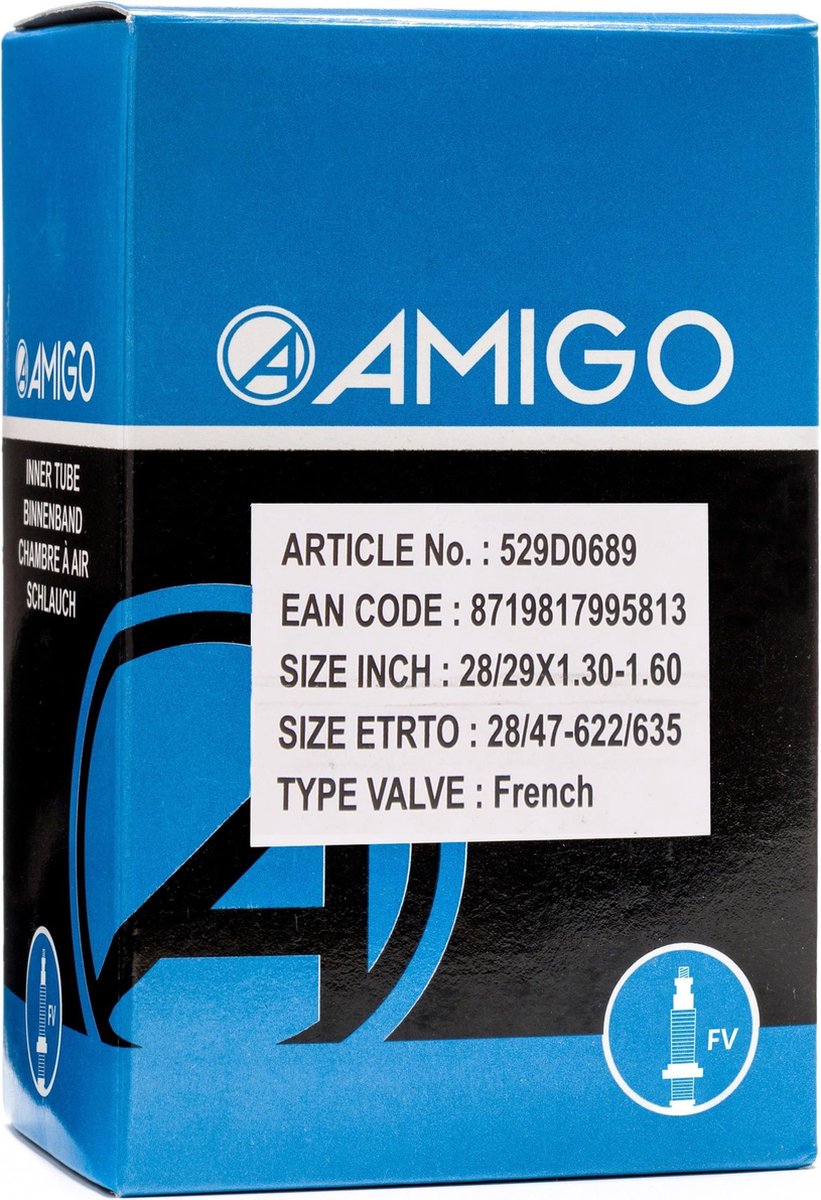 Amigo Binnenband 28/29 x 1.30-1.60 (28/47-622/635) FV 48 mm - Zwart