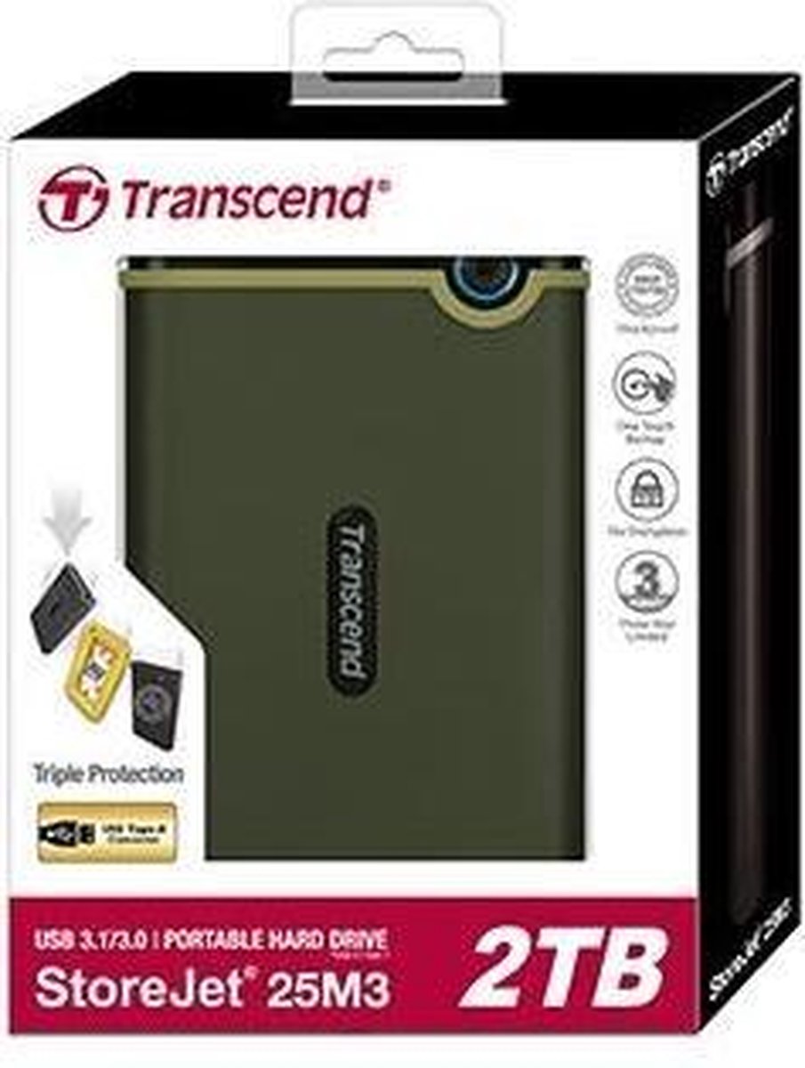 Transcend StoreJet 25M3G externe harde schijf 1000 GB - Groen