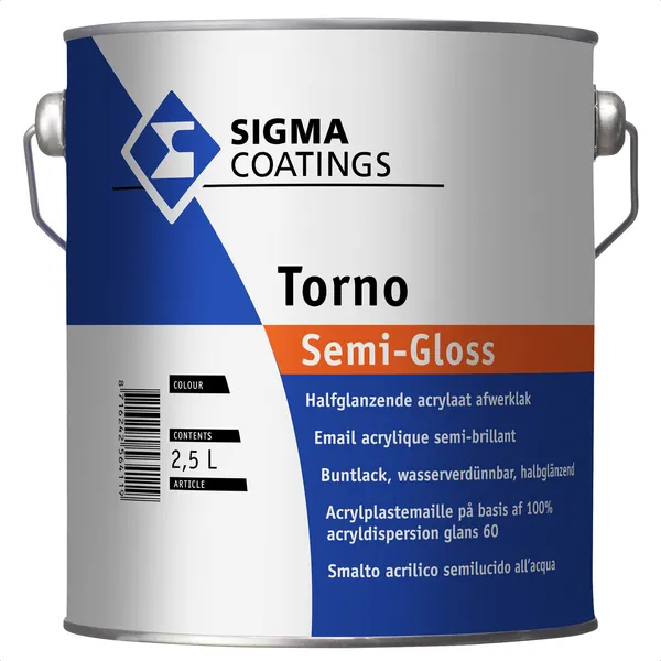 Sigma Torno Aqua Semi-Gloss - Mengkleur - 2,5 l