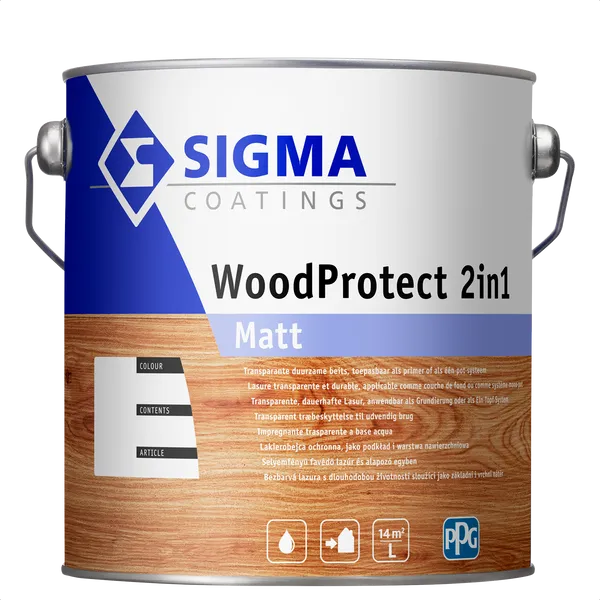 Sigma WoodProtect 2 in 1 Matt - Mengkleur - 2,5 l